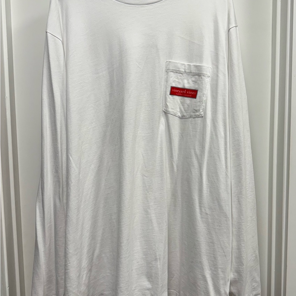Vineyard Vines White Long Sleeve Tee Classic Crew Neck